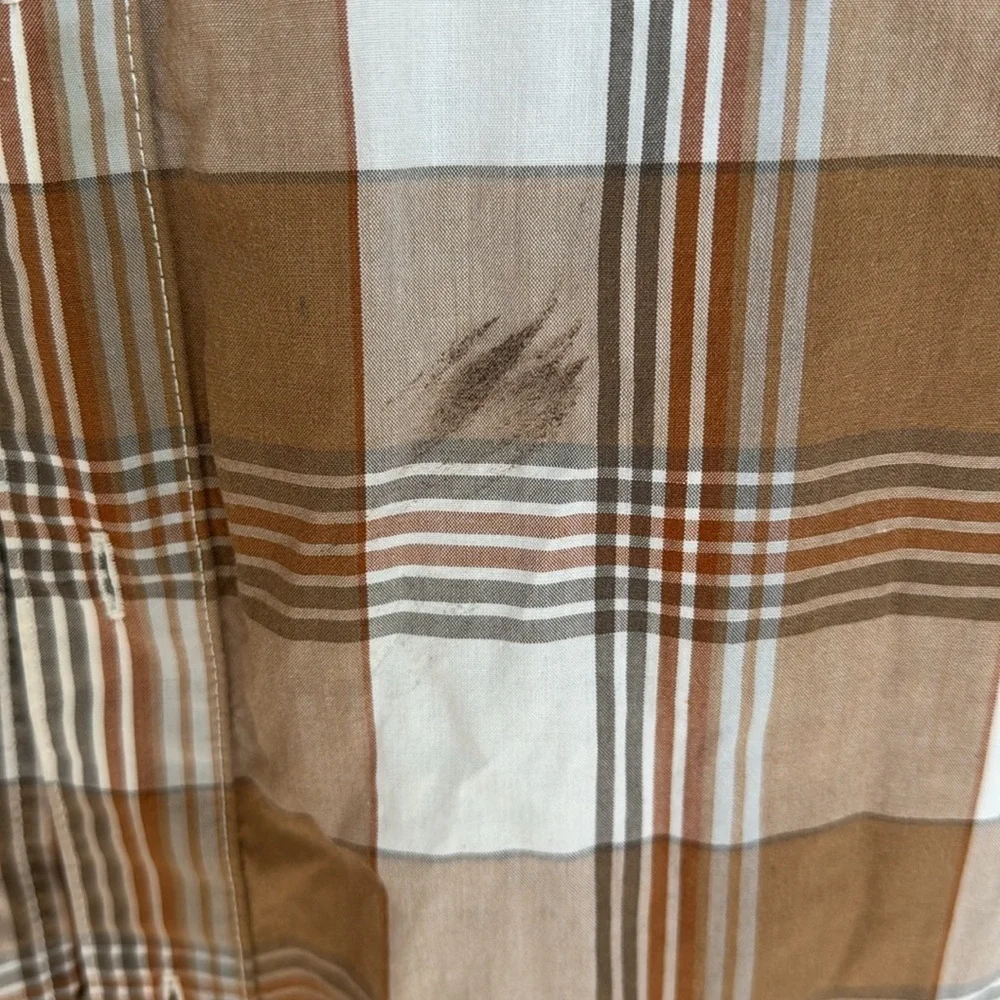 The North Face brown/white plaid men’s button up size large